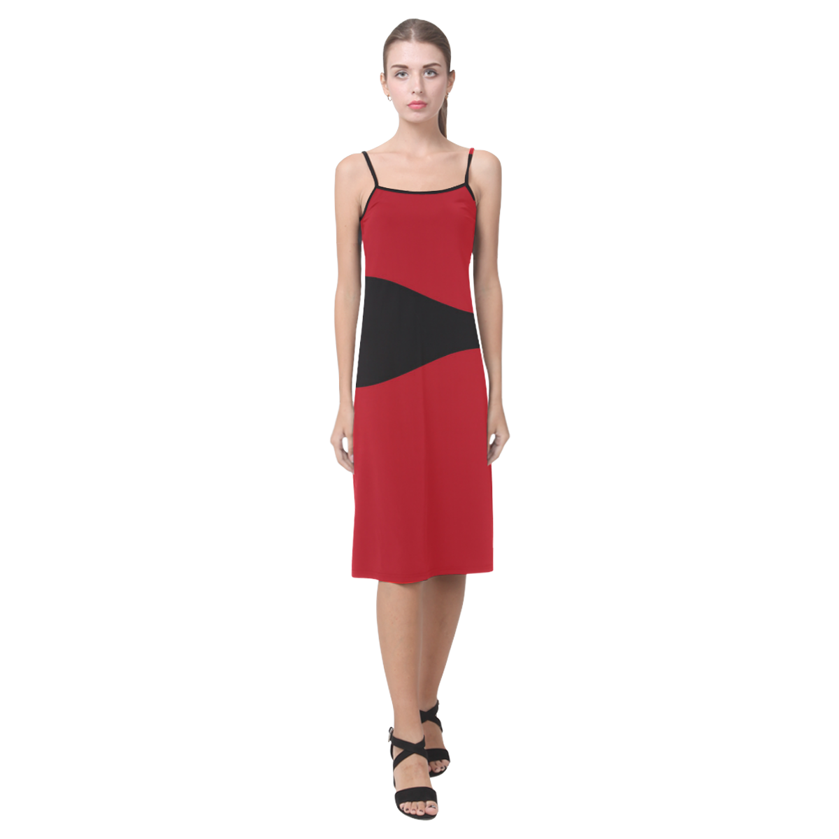 hourglass red black Alcestis Slip Dress (Model D05) ID D949124