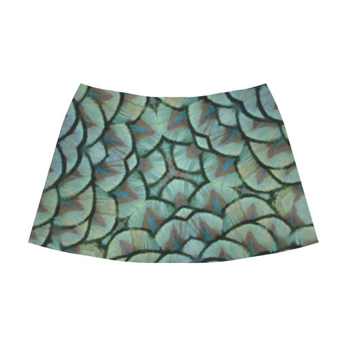 Elegant Peacock Feathers Kaleidoscope Mnemosyne Women's Crepe Skirt (Model D16)