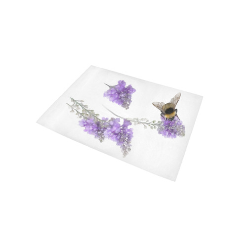 Bumblebee on Purple Flowers, original painting Area Rug 5'x3'3''