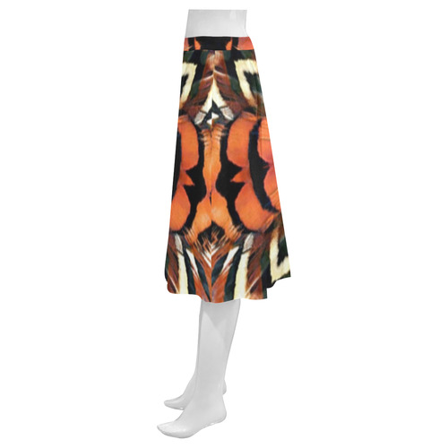 Pheasant Feather Kaleidoscope Mnemosyne Women's Crepe Skirt (Model D16)