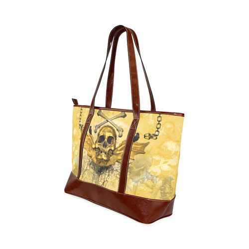 Awesome skull in golden colors Tote Handbag (Model 1642)