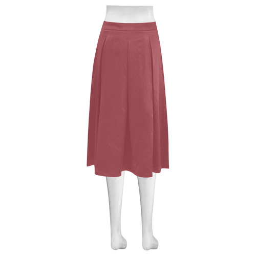 Deep Garnet Mnemosyne Women's Crepe Skirt (Model D16)