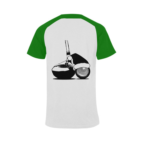 Santa Hat Golf Ball and Club Christmas Men's Raglan T-shirt (USA Size) (Model T11)