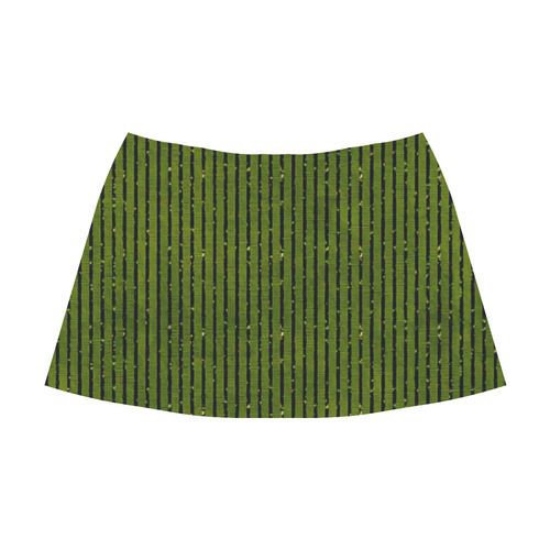 Green Stripe Mnemosyne Women's Crepe Skirt (Model D16)