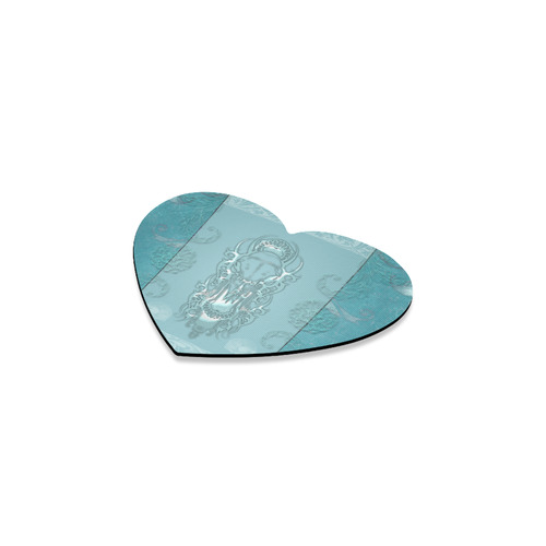 Soft blue decorative design Heart Coaster