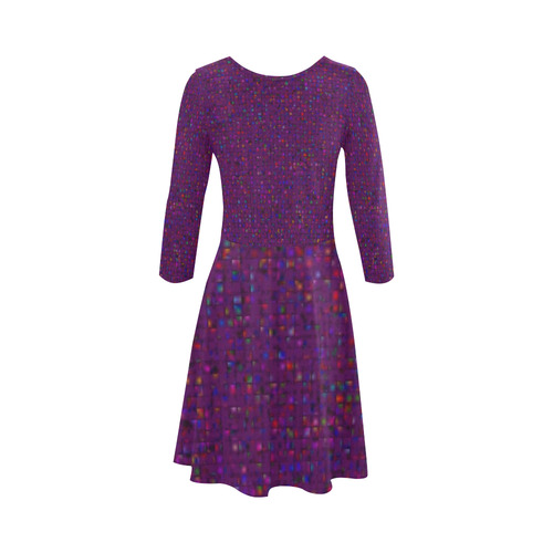 Antique Texture Plum 3/4 Sleeve Sundress (D23)