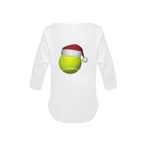 Santa Hat Tennis Ball Christmas Baby Powder Organic Long Sleeve One Piece (Model T27)