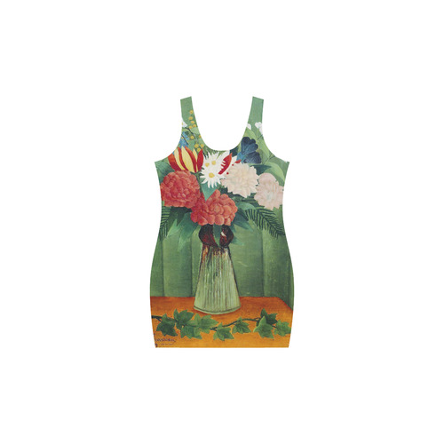 Henri Rousseau Bouquet of Flowers Still Life Medea Vest Dress (Model D06)