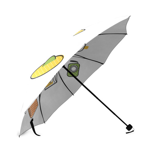 New! Exotic designers Umbrella. Hand-drawn Summer fashion design available. Yellow and green. Foldable Umbrella (Model U01)