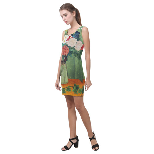 Henri Rousseau Bouquet of Flowers Still Life Medea Vest Dress (Model D06)
