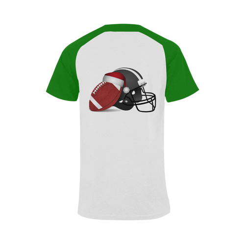 Santa Hat Football and Helmet Christmas Men's Raglan T-shirt (USA Size) (Model T11)