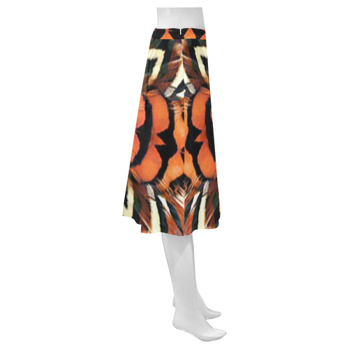 Pheasant Feather Kaleidoscope Mnemosyne Women's Crepe Skirt (Model D16)