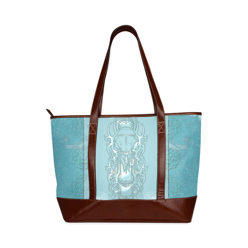 Soft blue decorative design Tote Handbag (Model 1642)