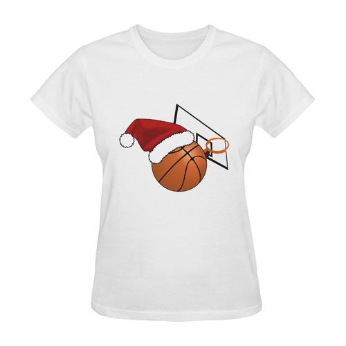 Santa Hat Basketball And Hoop Christmas Sunny Women's T-shirt (Model T05)