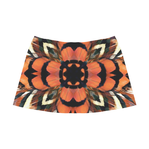 Pheasant Feather Kaleidoscope Mnemosyne Women's Crepe Skirt (Model D16)