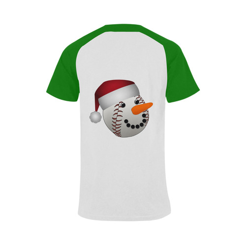 Santa Hat Baseball Cute Face Christmas Men's Raglan T-shirt (USA Size) (Model T11)