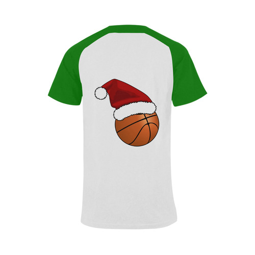 Santa Hat Basketball Christmas Men's Raglan T-shirt (USA Size) (Model T11)