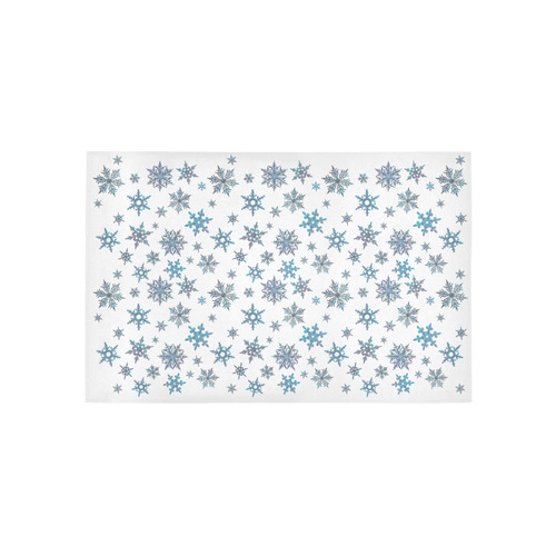 Snowflakes, Blue snow Area Rug 5'x3'3''