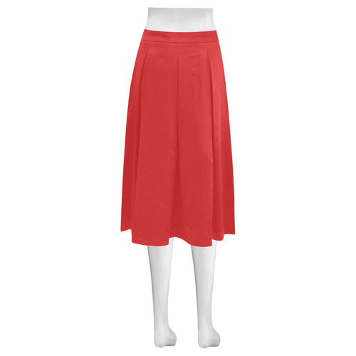 Fiery Red Mnemosyne Women's Crepe Skirt (Model D16)