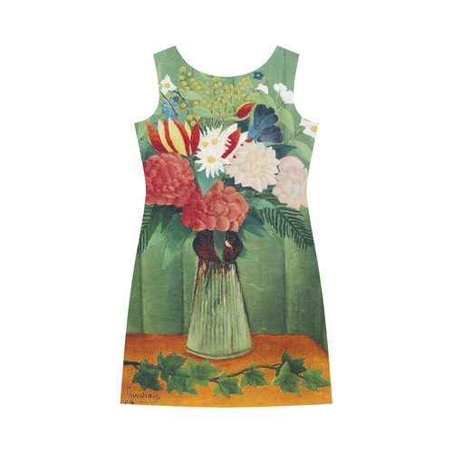 Henri Rousseau Bouquet of Flowers Still Life Round Collar Dress (D22)