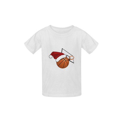 Santa Hat Basketball And Hoop Christmas Kid's  Classic T-shirt (Model T22)