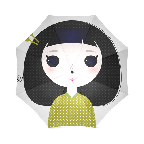 New! Designers umbrella with Japanese girl illustration. Original illustration by guothova! Collecti Foldable Umbrella (Model U01)