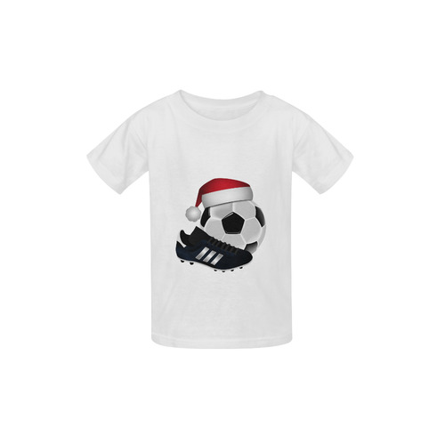 Santa Hat Soccer Ball and Shoe Christmas Kid's  Classic T-shirt (Model T22)