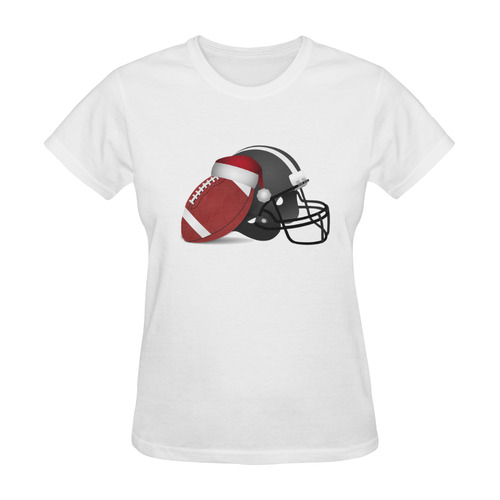 Santa Hat Football and Helmet Christmas Sunny Women's T-shirt (Model T05)