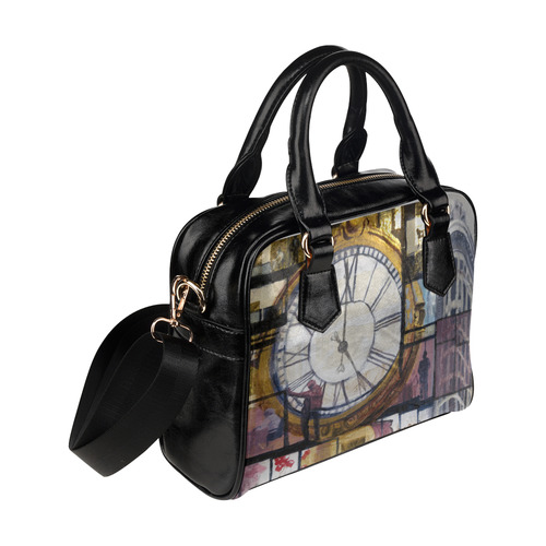 Flatiron and 5th Ave Clock Shoulder Handbag (Model 1634)