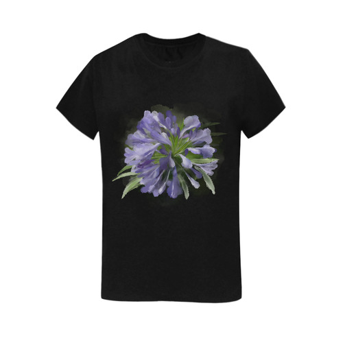 Purple Flower Women's T-Shirt in USA Size (Two Sides Printing)