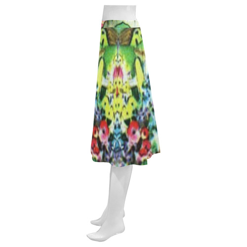 Vintage Country Flower Garden Gate Mnemosyne Women's Crepe Skirt (Model D16)