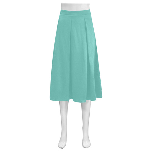 Pool Blue Mnemosyne Women's Crepe Skirt (Model D16)