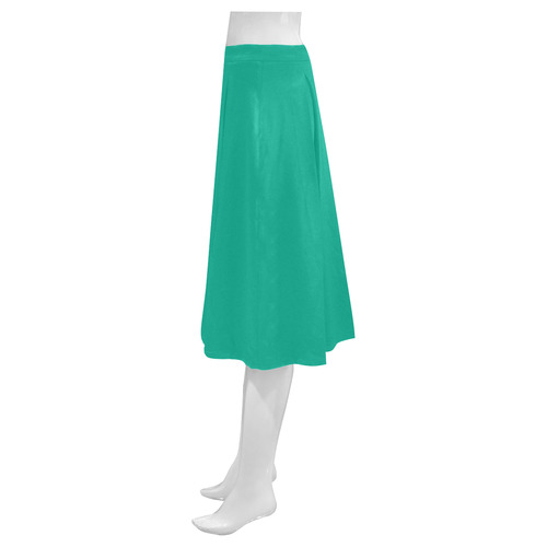 Peacock Green Mnemosyne Women's Crepe Skirt (Model D16)