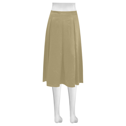 Khaki Mnemosyne Women's Crepe Skirt (Model D16)