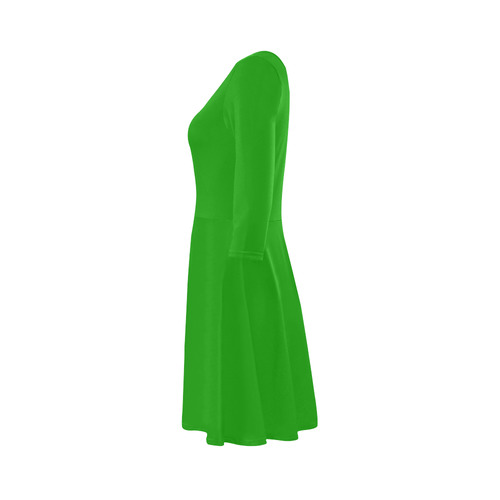 Neon Green Long-Sleeved Dress 3/4 Sleeve Sundress (D23)