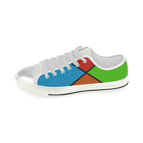 diagonals green tetrad Canvas Women's Shoes/Large Size (Model 018)