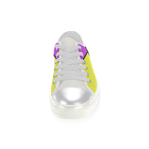 diagonals lavender yellow Canvas Women's Shoes/Large Size (Model 018)