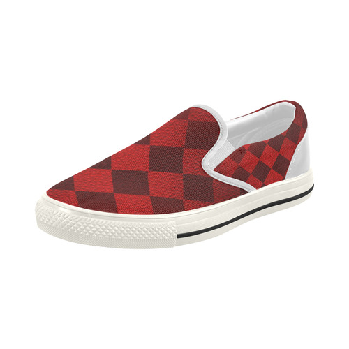 Christmas Red Square Women's Slip-on Canvas Shoes (Model 019)