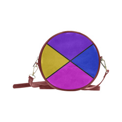 diagonal purple accented Round Sling Bag (Model 1647)