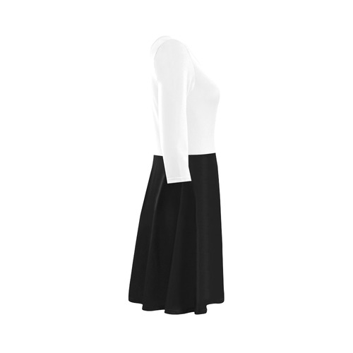 Black and White Long-Sleeved Dress 3/4 Sleeve Sundress (D23)
