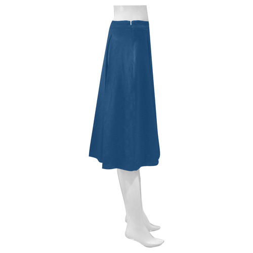 Midnight Blue Mnemosyne Women's Crepe Skirt (Model D16)