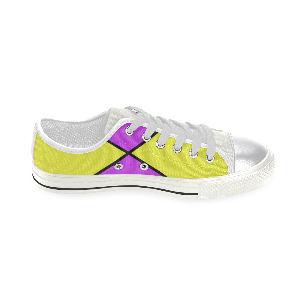 diagonals lavender yellow Canvas Women's Shoes/Large Size (Model 018