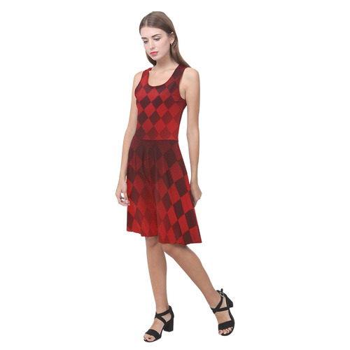 Christmas Red Square Atalanta Casual Sundress(Model D04)