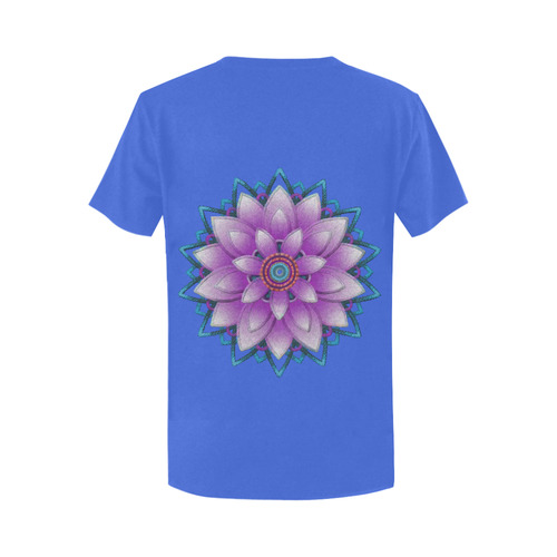 Pink - Purple Ornament Flower Women's T-Shirt in USA Size (Two Sides Printing)