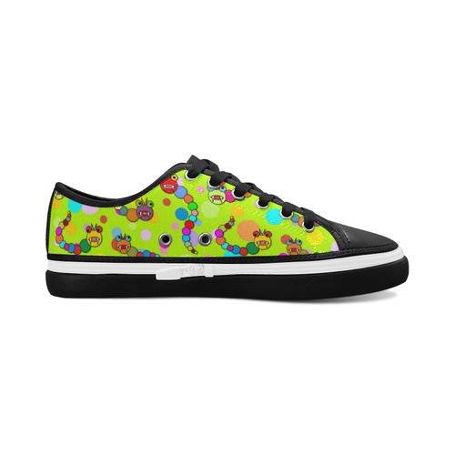 Fantastic Comic Marble Dragon and Polka Dots Women's Canvas Zipper Shoes/Large Size (Model 001)