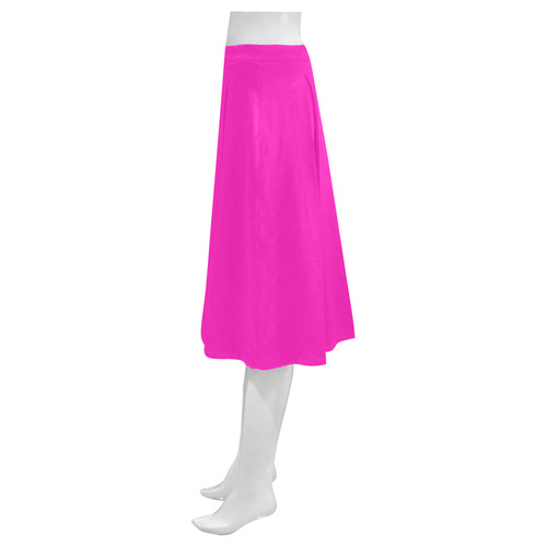 Shocking Pink Mnemosyne Women's Crepe Skirt (Model D16)