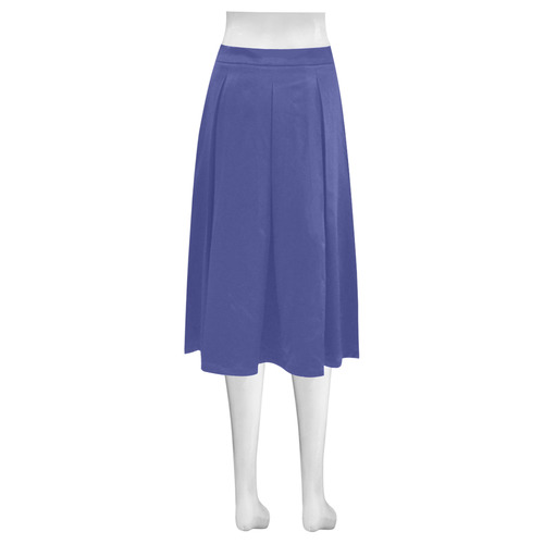 Royal Blue Mnemosyne Women's Crepe Skirt (Model D16)