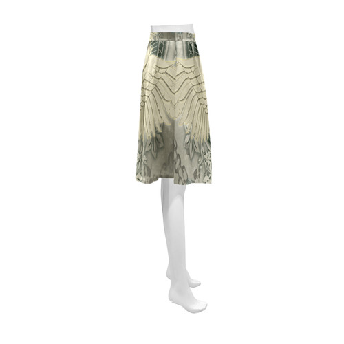 Skull with wings and roses on vintage background Athena Women's Short Skirt (Model D15)