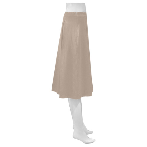 Champagne Beige Mnemosyne Women's Crepe Skirt (Model D16)