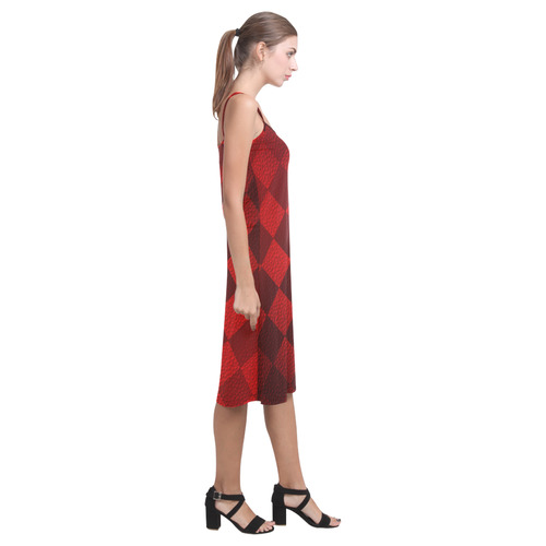 Christmas Red Square Alcestis Slip Dress (Model D05)